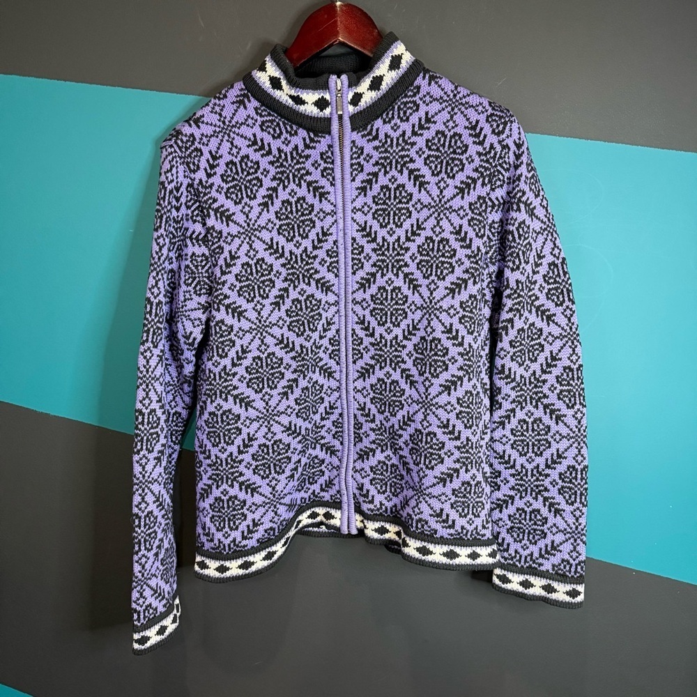 L.L. Bean Vintage Women’s Cotton Nordic Sweater Snowflake cottagecore size M